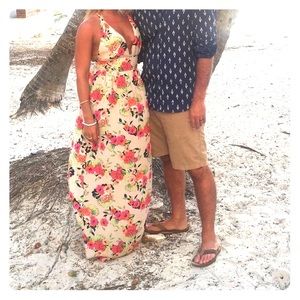 Yumi Kim neon floral cross back maxi size small